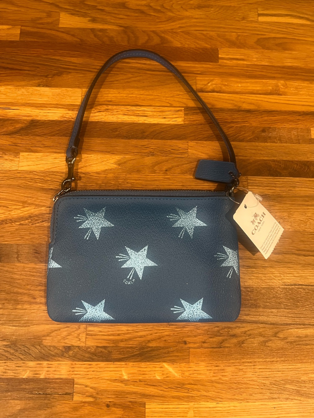 Coach Limited Edition Star Canyon Print Leather Wristlet - Slate Blue - Picture 3 of 5